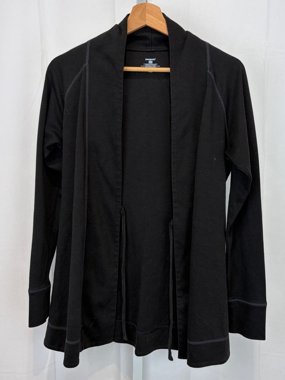 PATAGONIA Brushed Vitaliti Wrap Style 54600 Open Front Cardigan Black Size XS